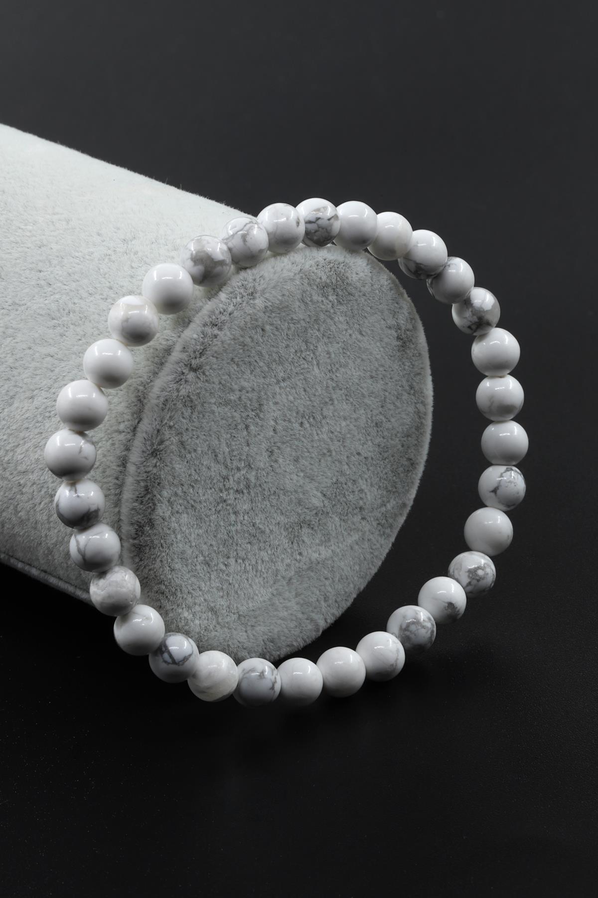 Havlit Doğal Taş Bileklik 6 mm Küre Kesim