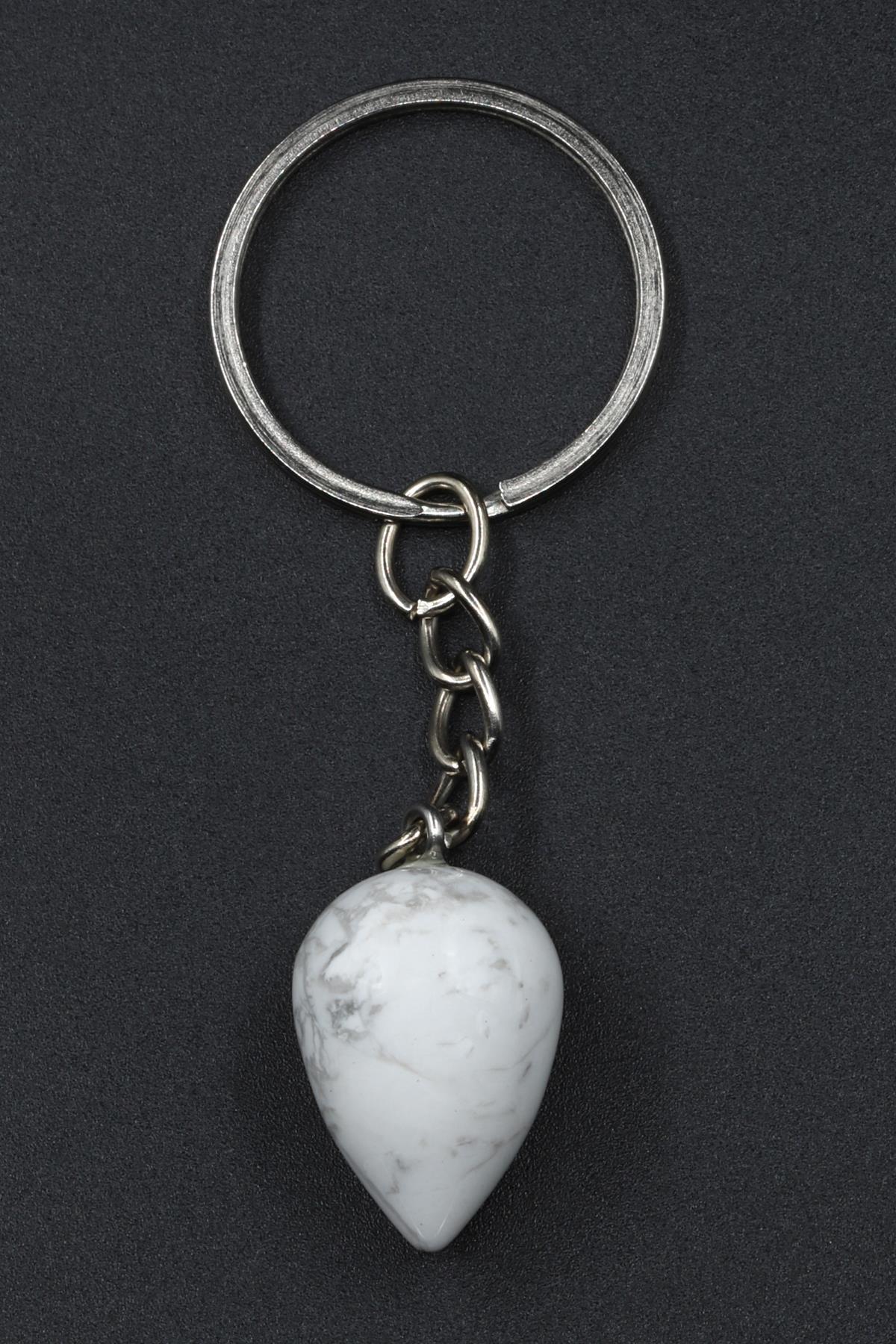 Havlit Doğal Taş Damla Model Anahtarlık