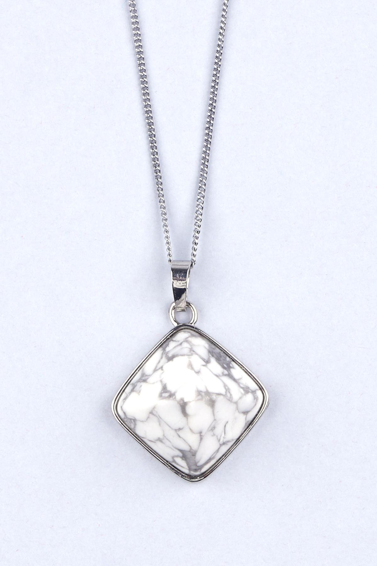 Havlit Doğal Taş Piramit Model Kolye