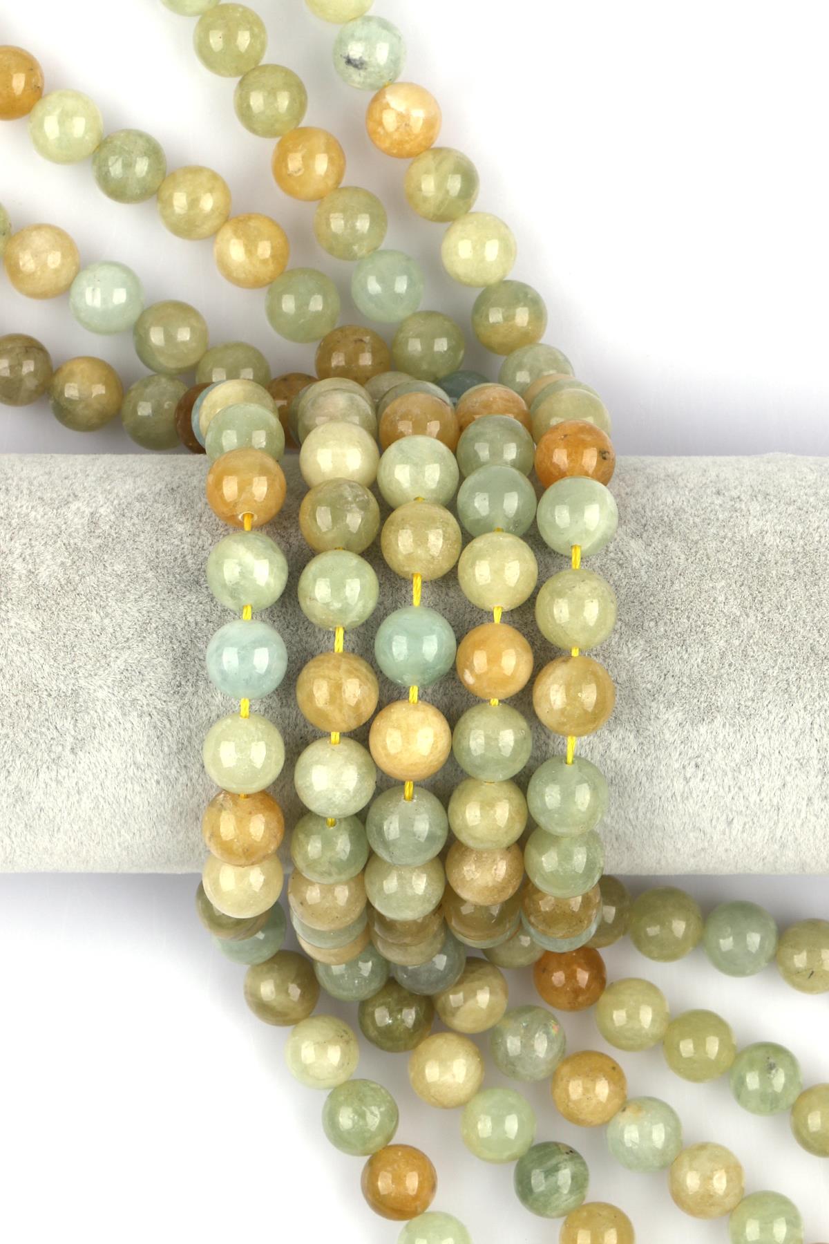 Heliodor Doğal Taş Dizi 10mm Küre Kesim