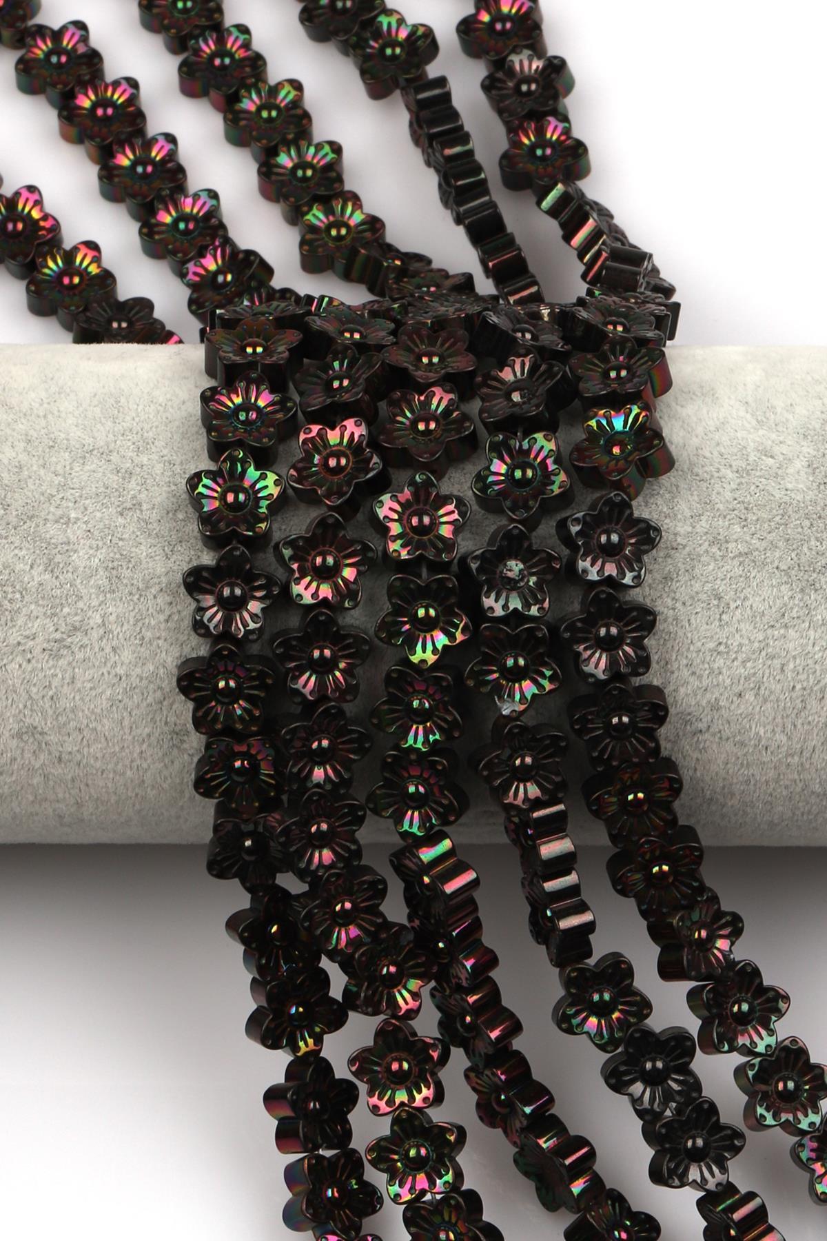 Hematit Dizi 10 mm Çiçek Model