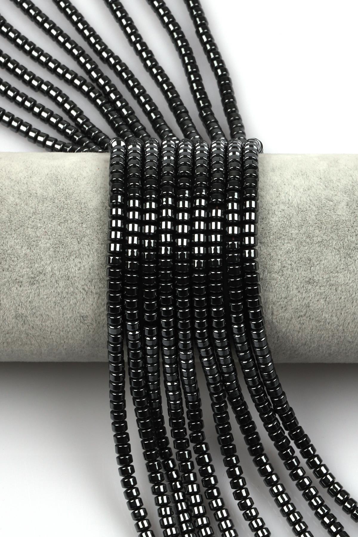 Hematit Dizi 3 x 4 mm Rondel Kesim