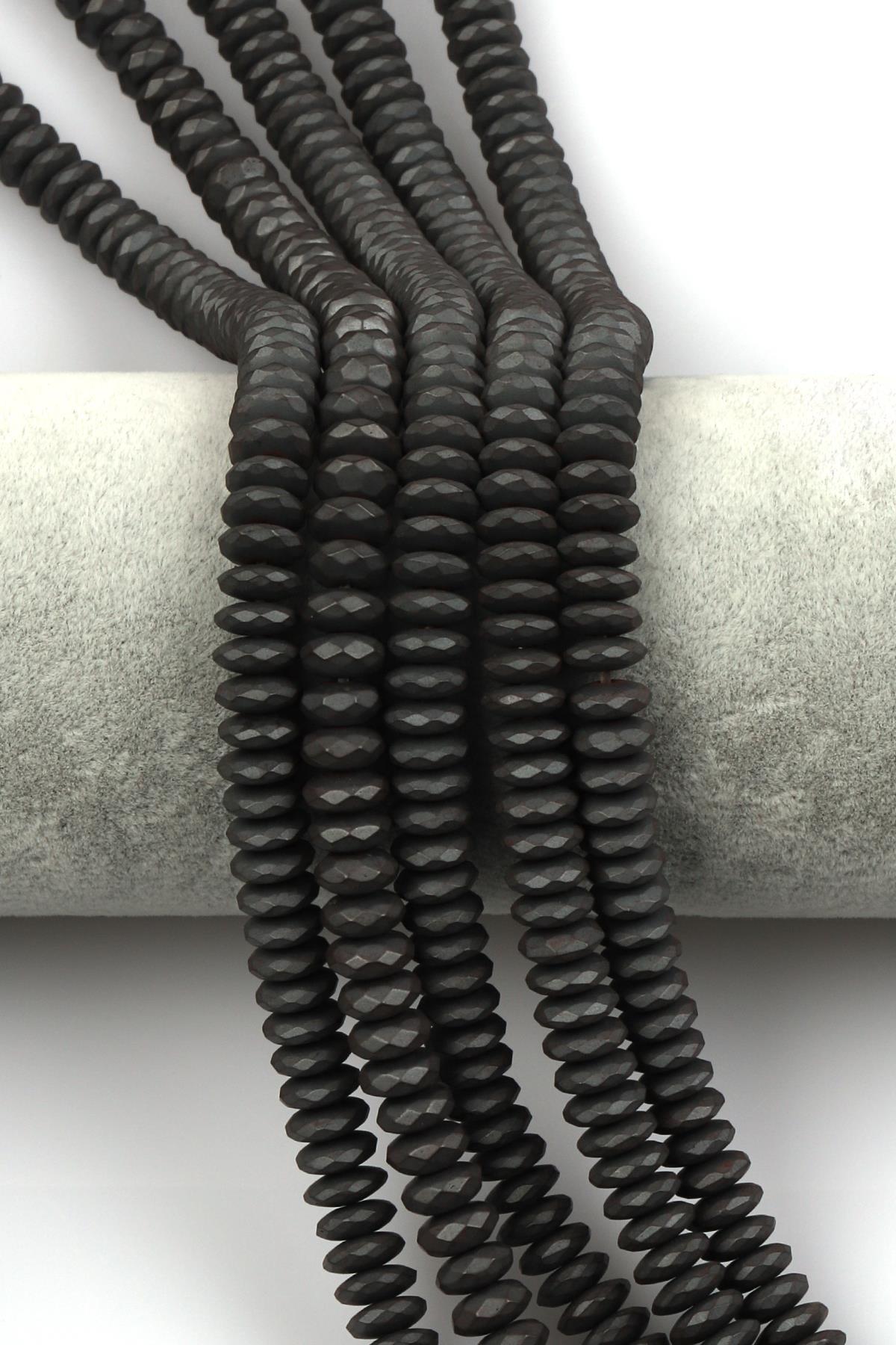 Hematit Dizi 3 x 8 mm Rondel Kesim