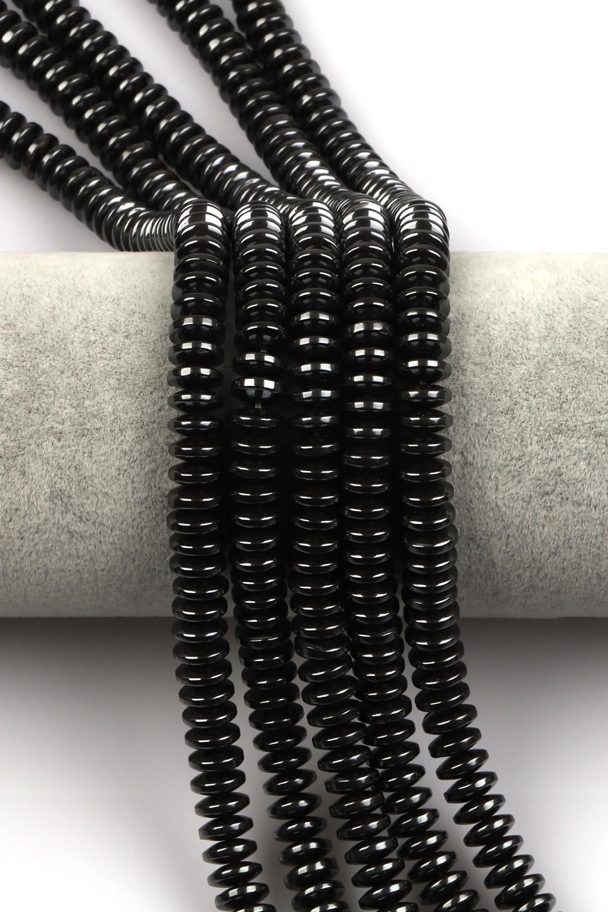 Hematit Dizi 3 x 8 mm Rondel Kesim