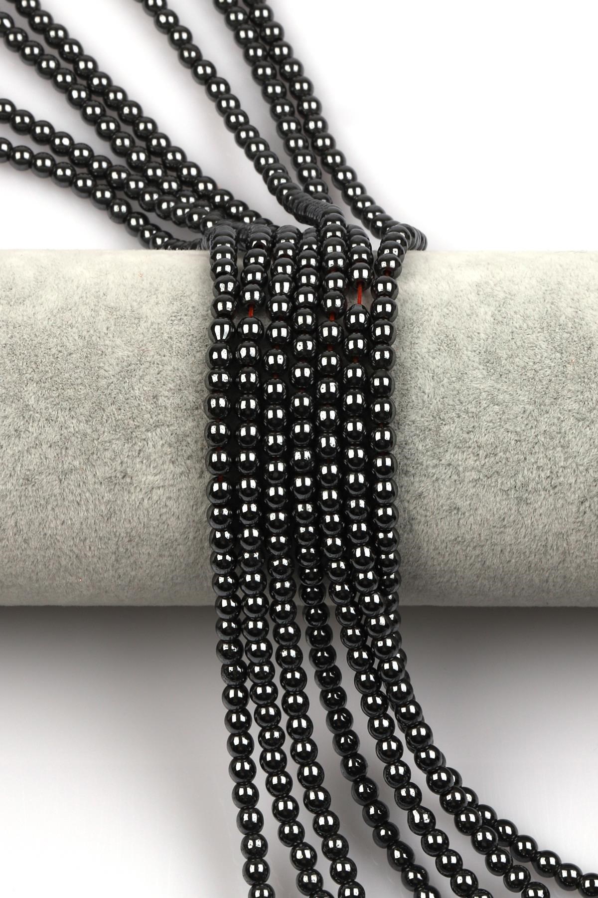 Hematit Dizi 4 mm Küre Kesim