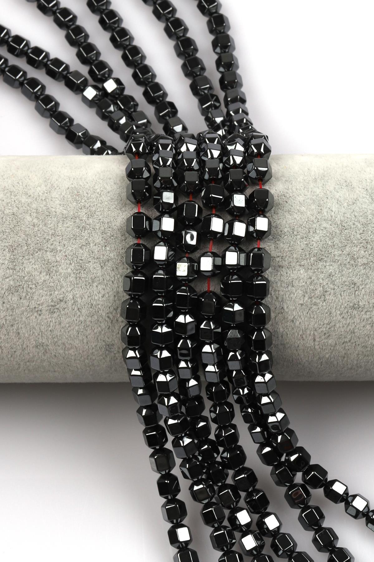 Hematit Dizi 5 x 6 mm Fasetli Huni Kesim