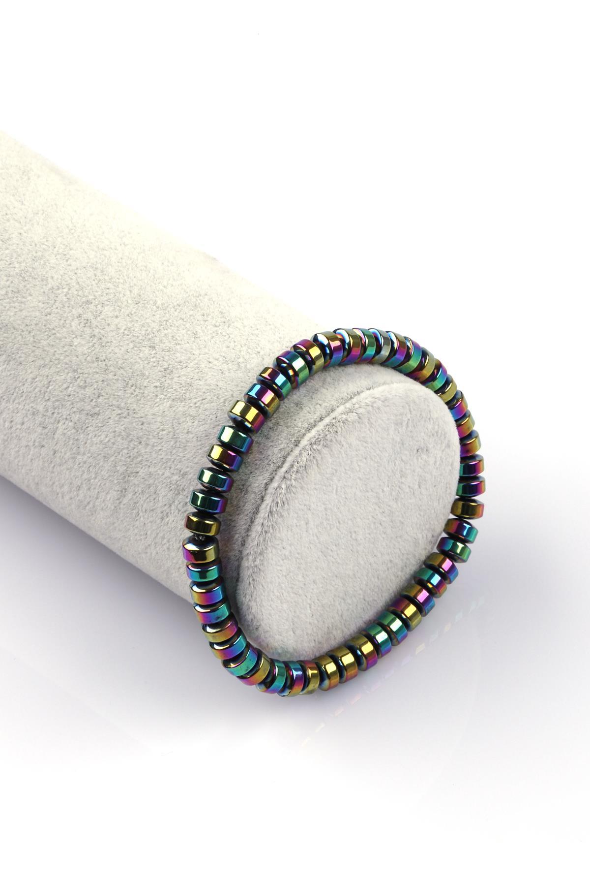 Hematit Doğal Taş Bileklik 3 x 6 mm Rondel Kesim