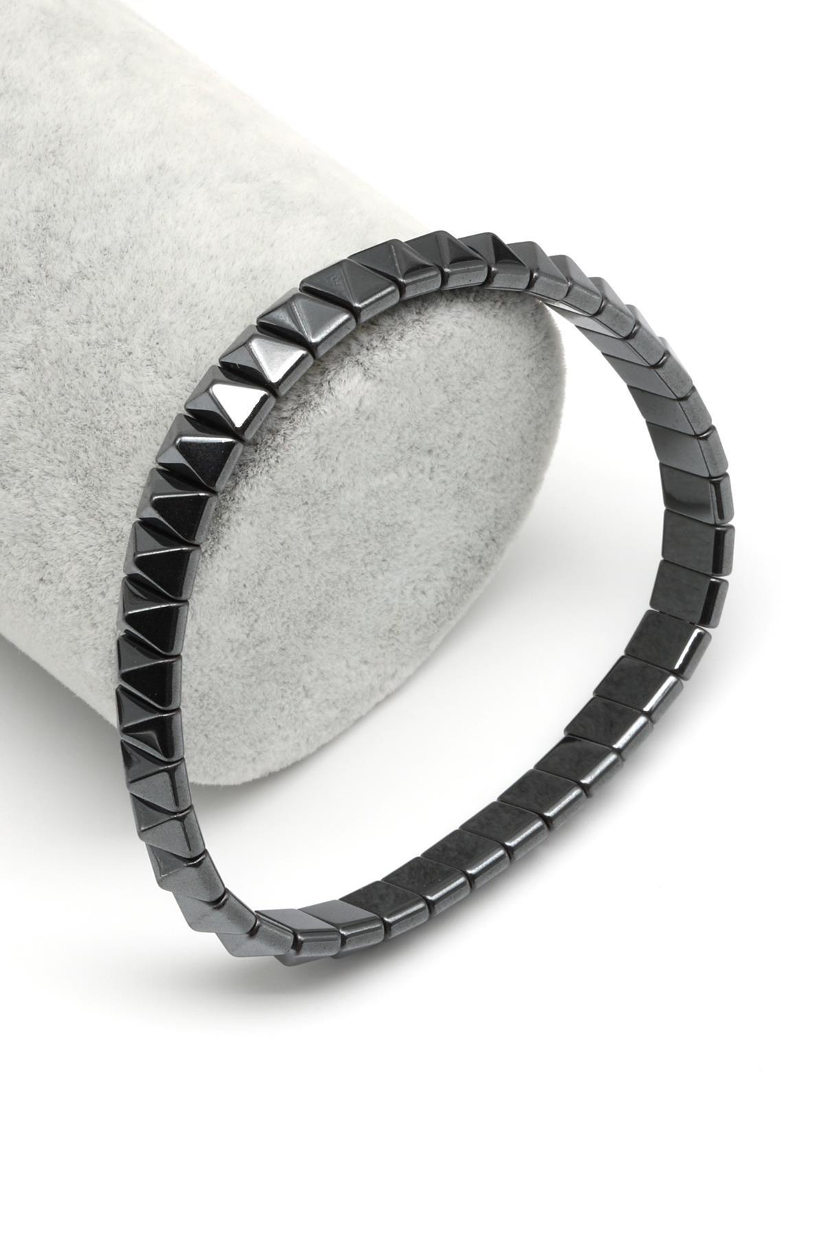 Hematit Doğal Taş Bileklik 4 x 8 mm Özel Kesim