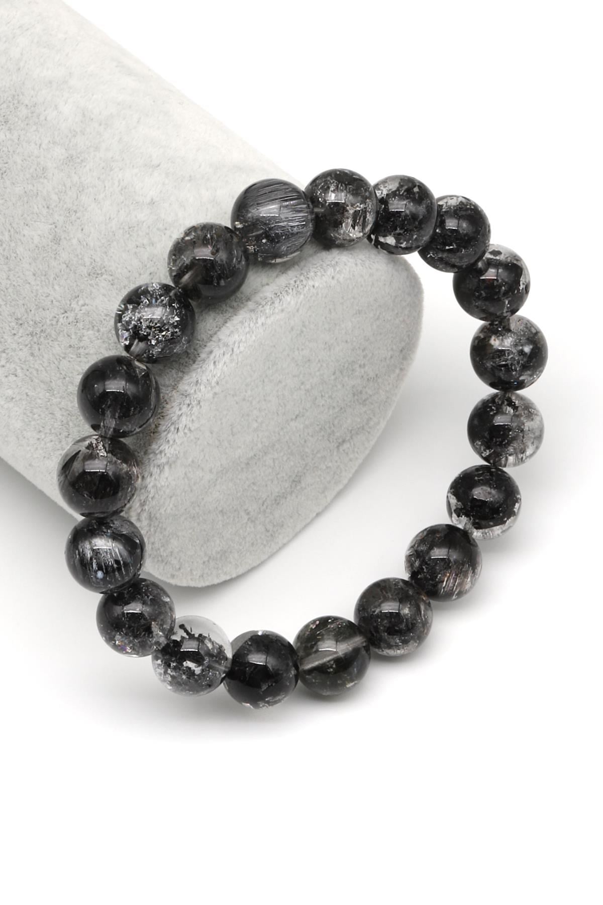 Herkimer Kuvars Doğal Taş Bileklik 10 mm Küre Kesim