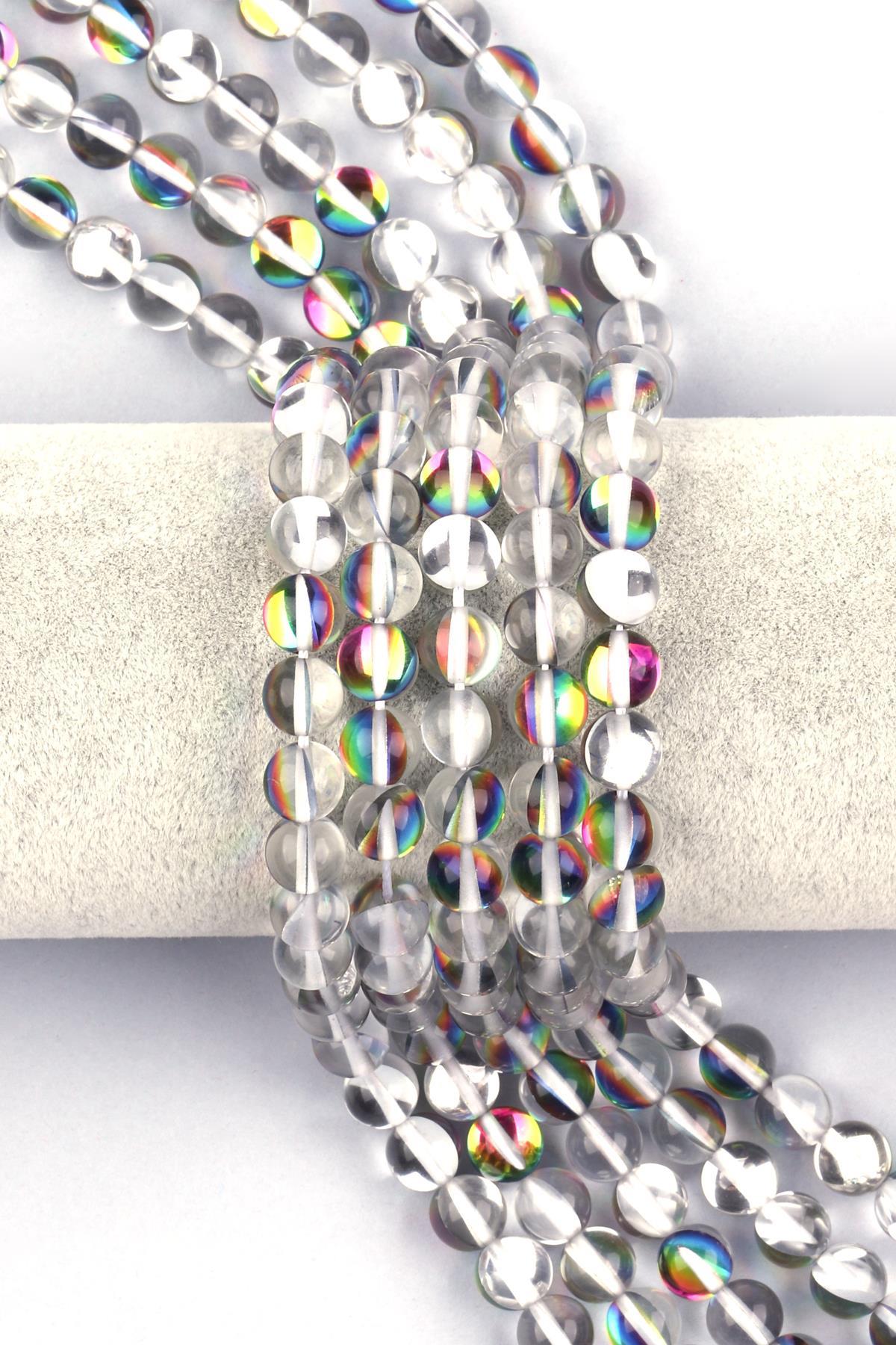 Hidrotermal Kuvars Doğal Taş Dizi 8 mm Küre Kesim 