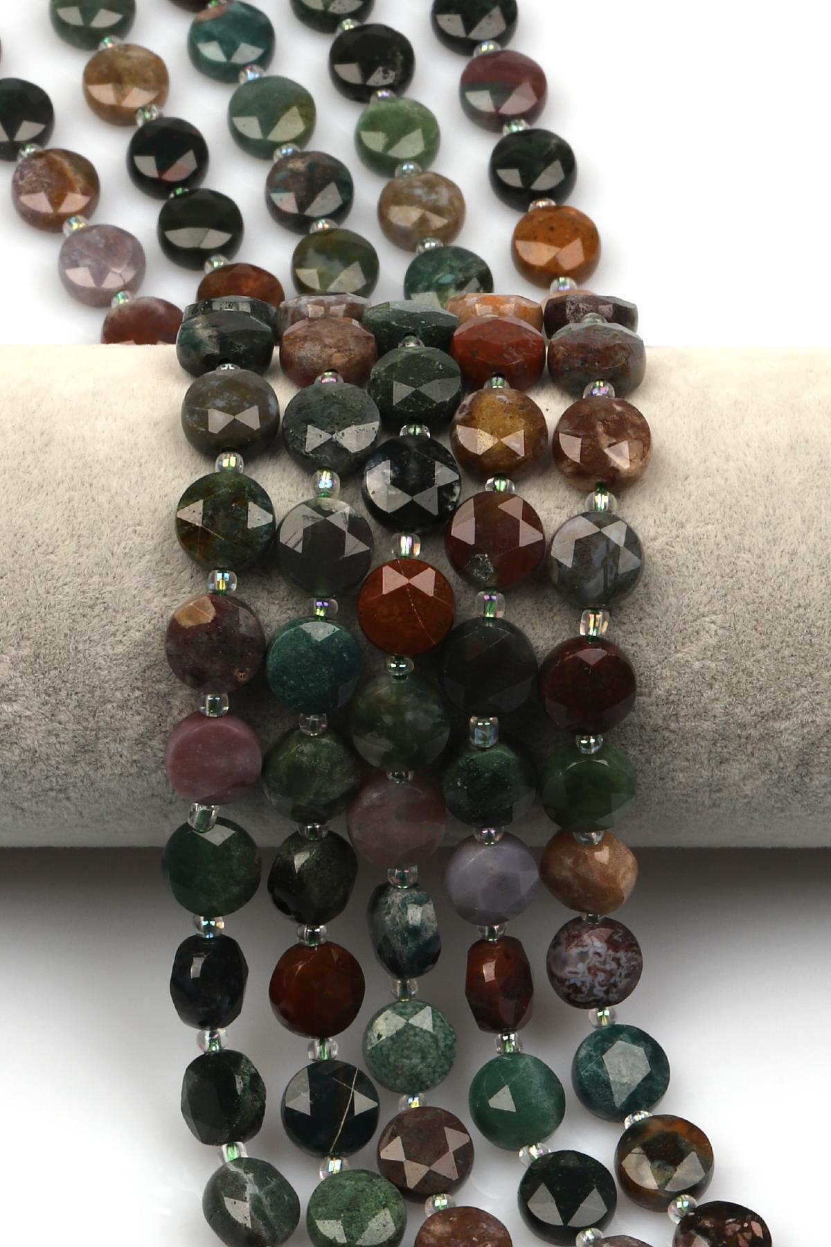 Hint Akik Doğal Taş Dizi 5 x 10 mm Yassı Kesim