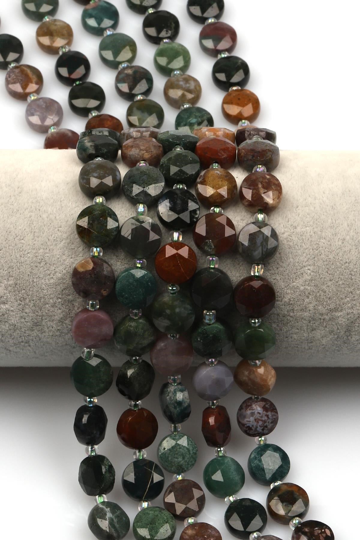 Hint Akik Doğal Taş Dizi 5 x 10 mm Yassı Kesim