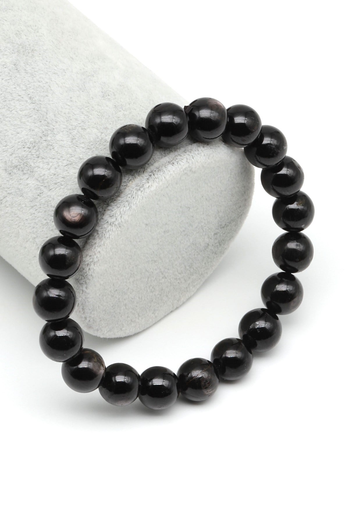 Hypersthene Doğal Taş Bileklik 9 mm Küre Kesim - BLK-2097