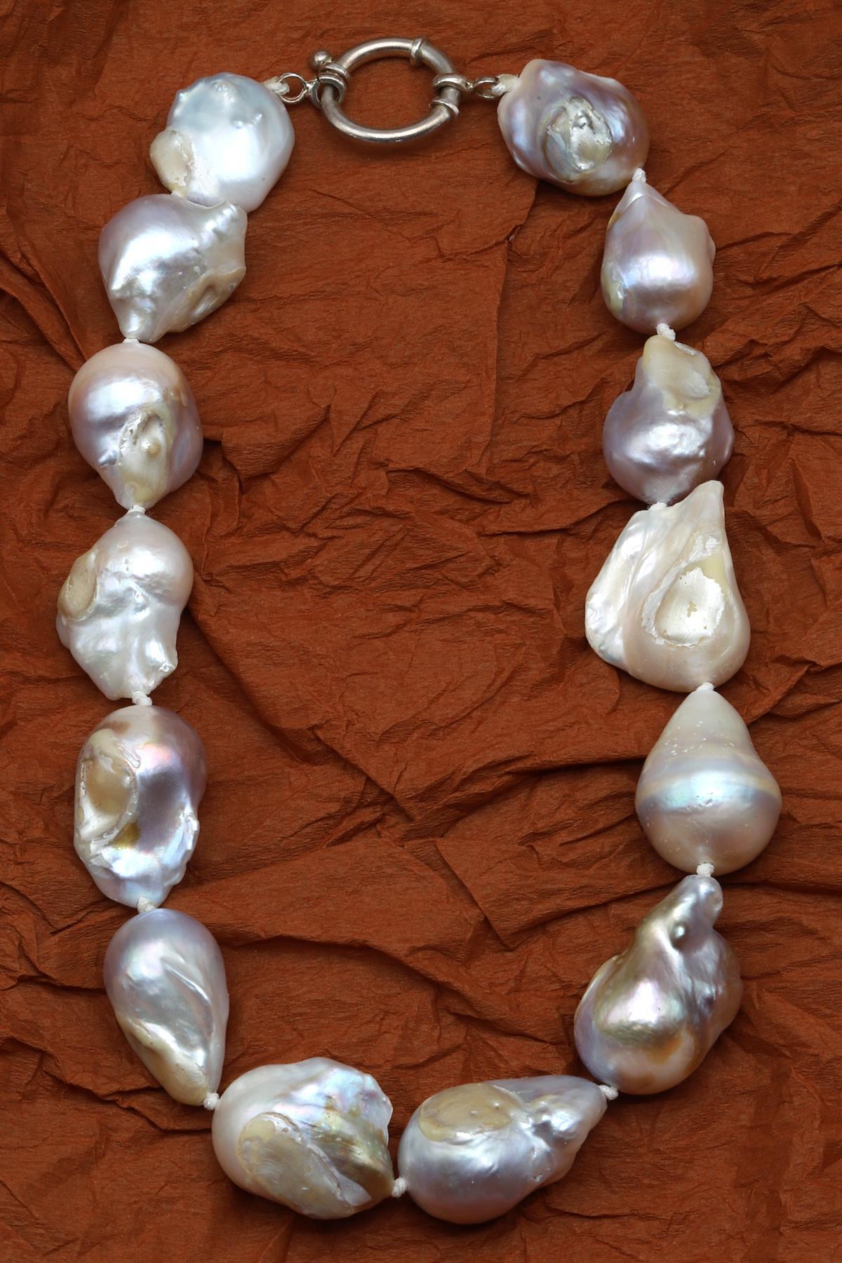 İnci Doğal Taş 925 Ayar Gümüş Kolye