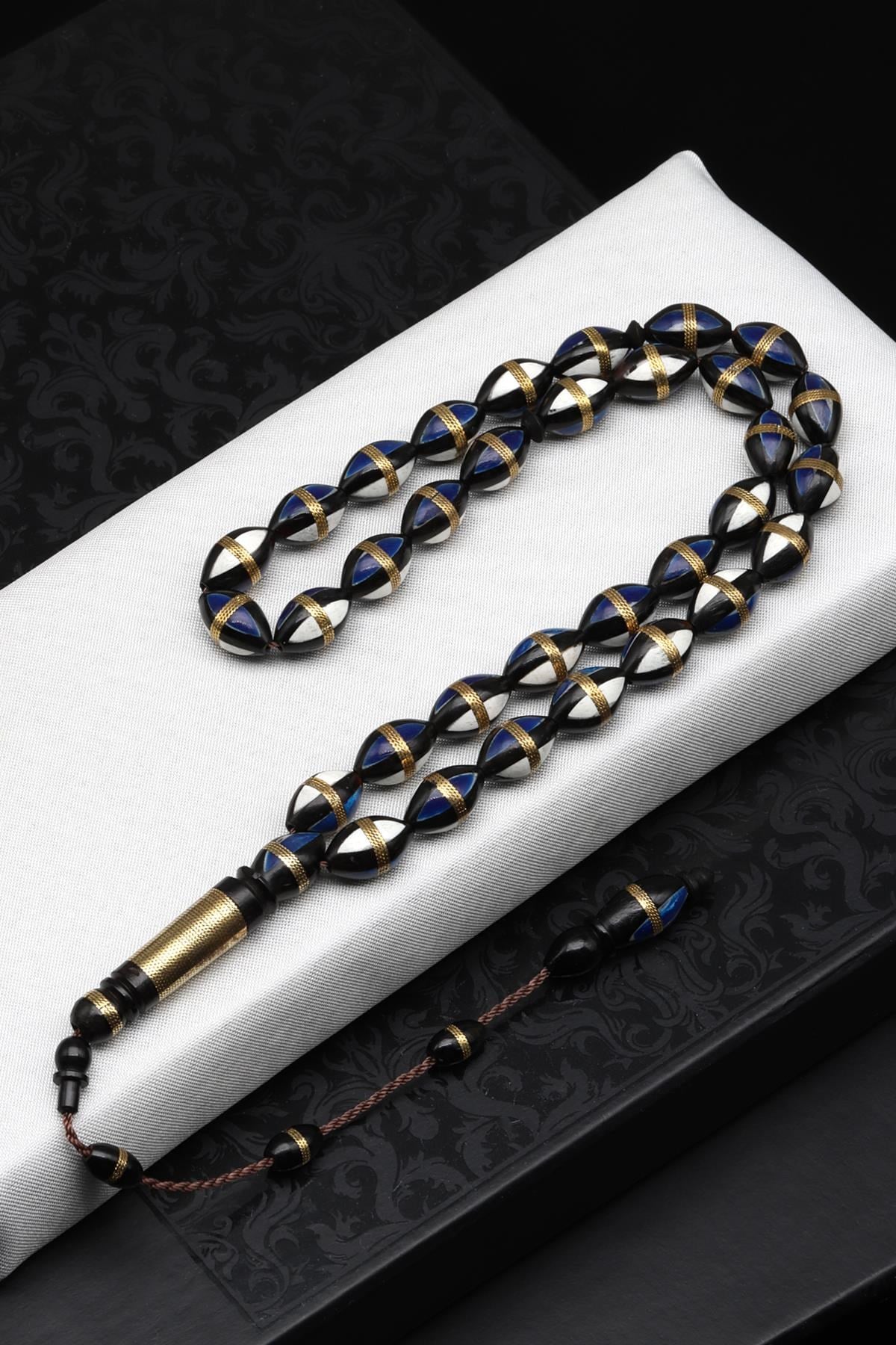 İşlemeli Kuka Ağacı Tesbih 7 x 12 mm Arpa Kesim