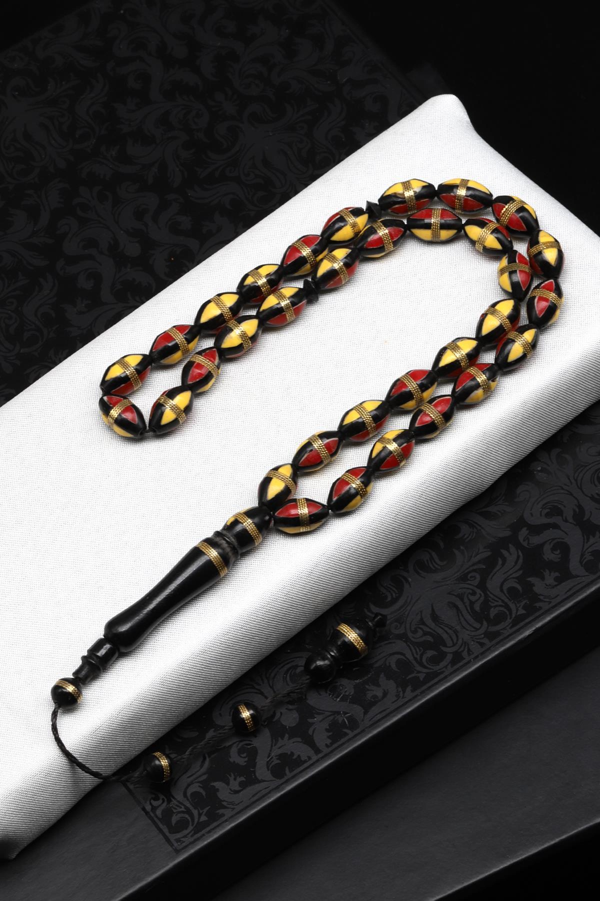 İşlemeli Kuka Tesbih 7 x 12 mm Arpa Kesim