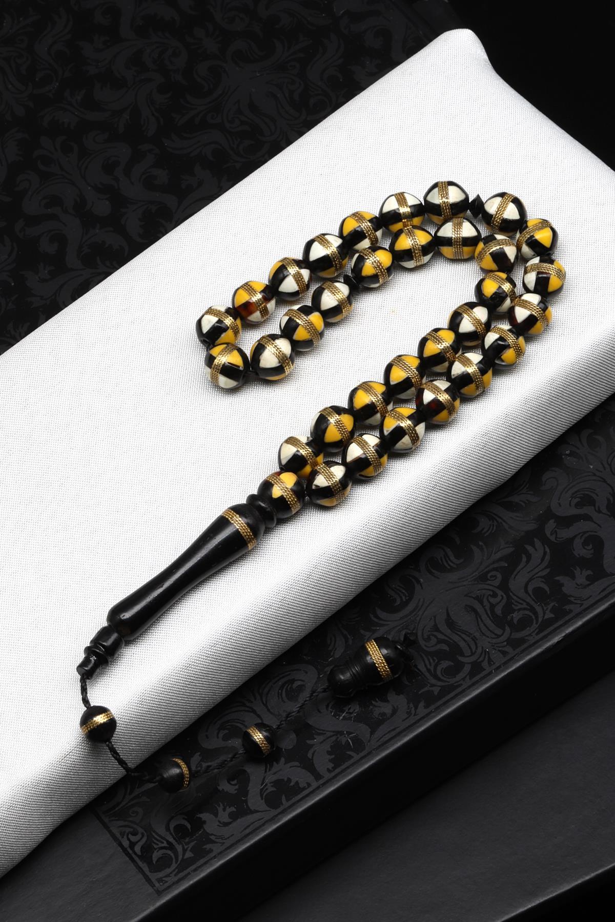 İşlemeli Kuka Tesbih 7 x 8 mm Küre Kesim