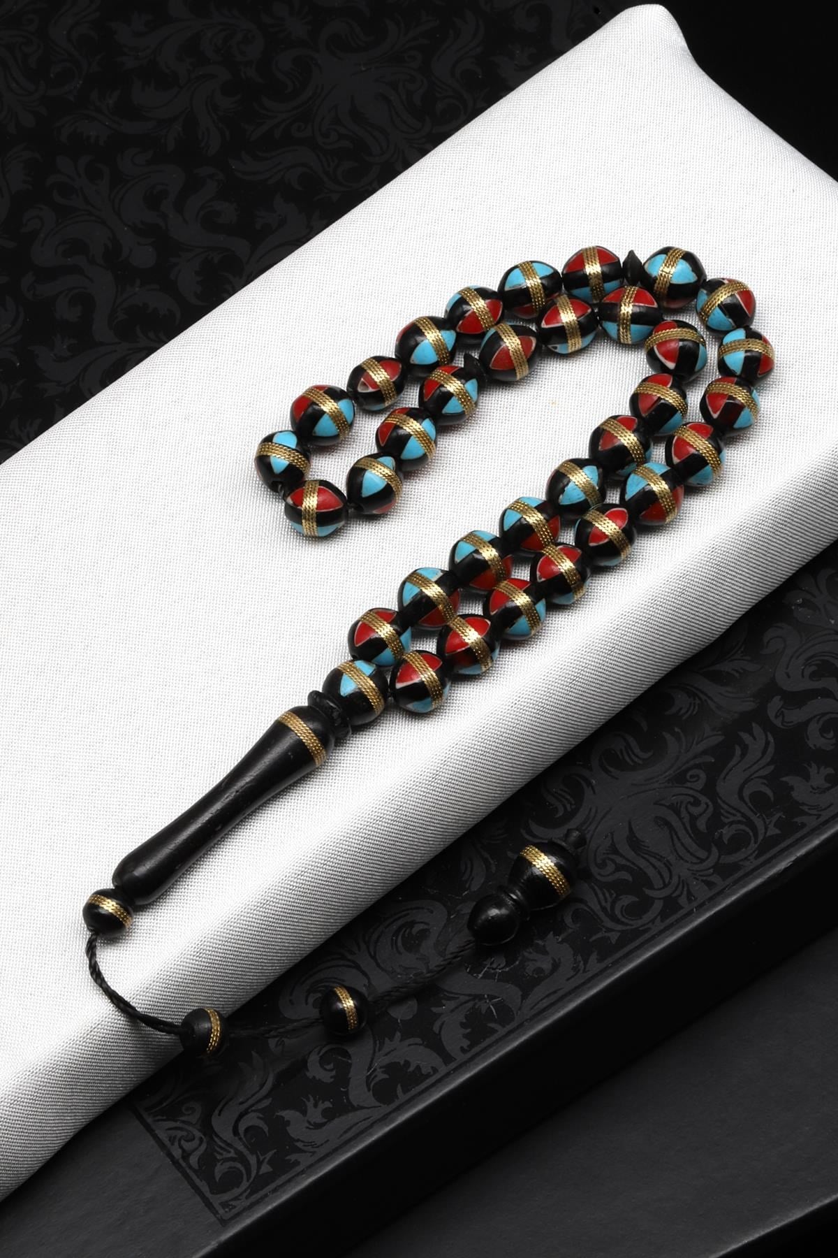 İşlemeli Kuka Tesbih 8 mm Küre Kesim