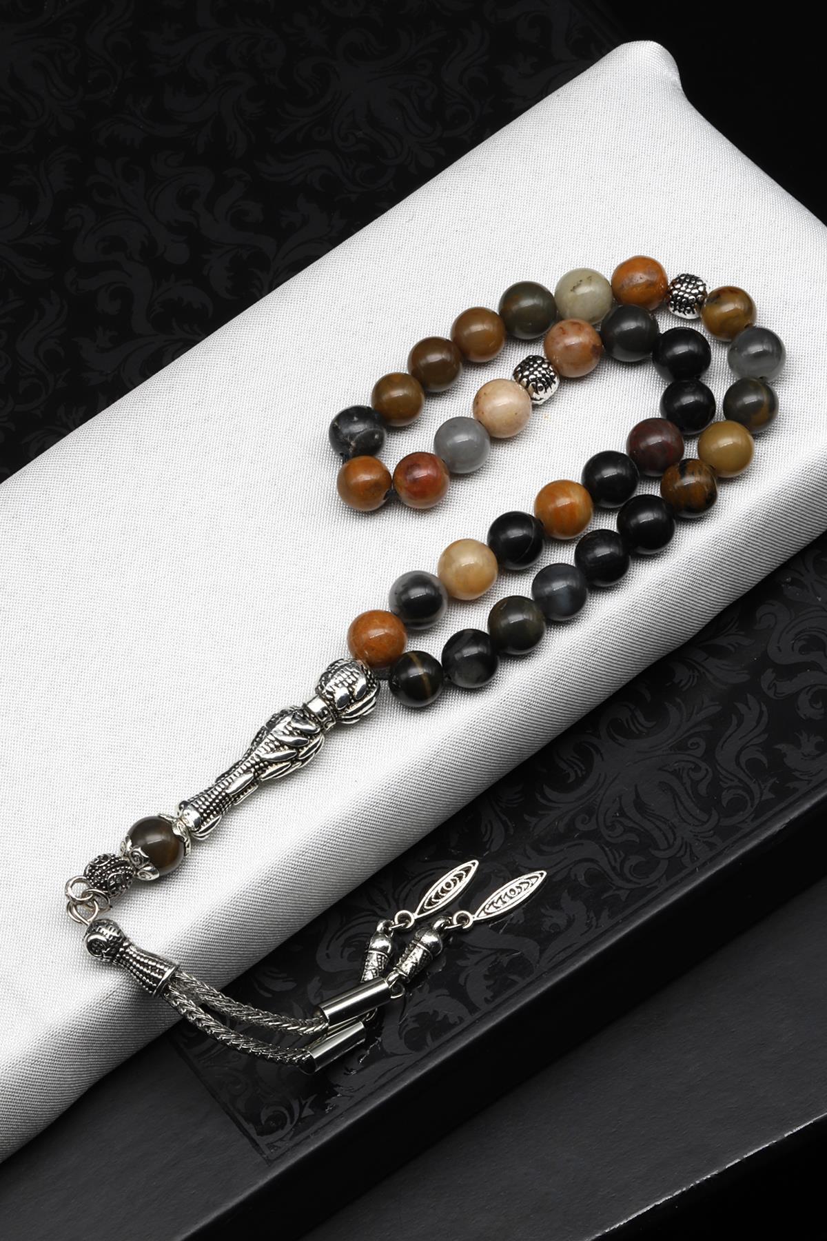 Jasper Doğal Taş Tesbih 8 mm Küre Kesim