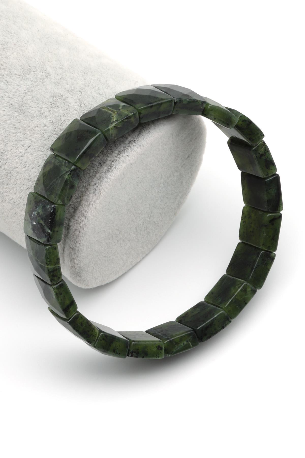 Kanada Yeşim Doğal Taş Bileklik 10 x 12 mm Özel Kesim