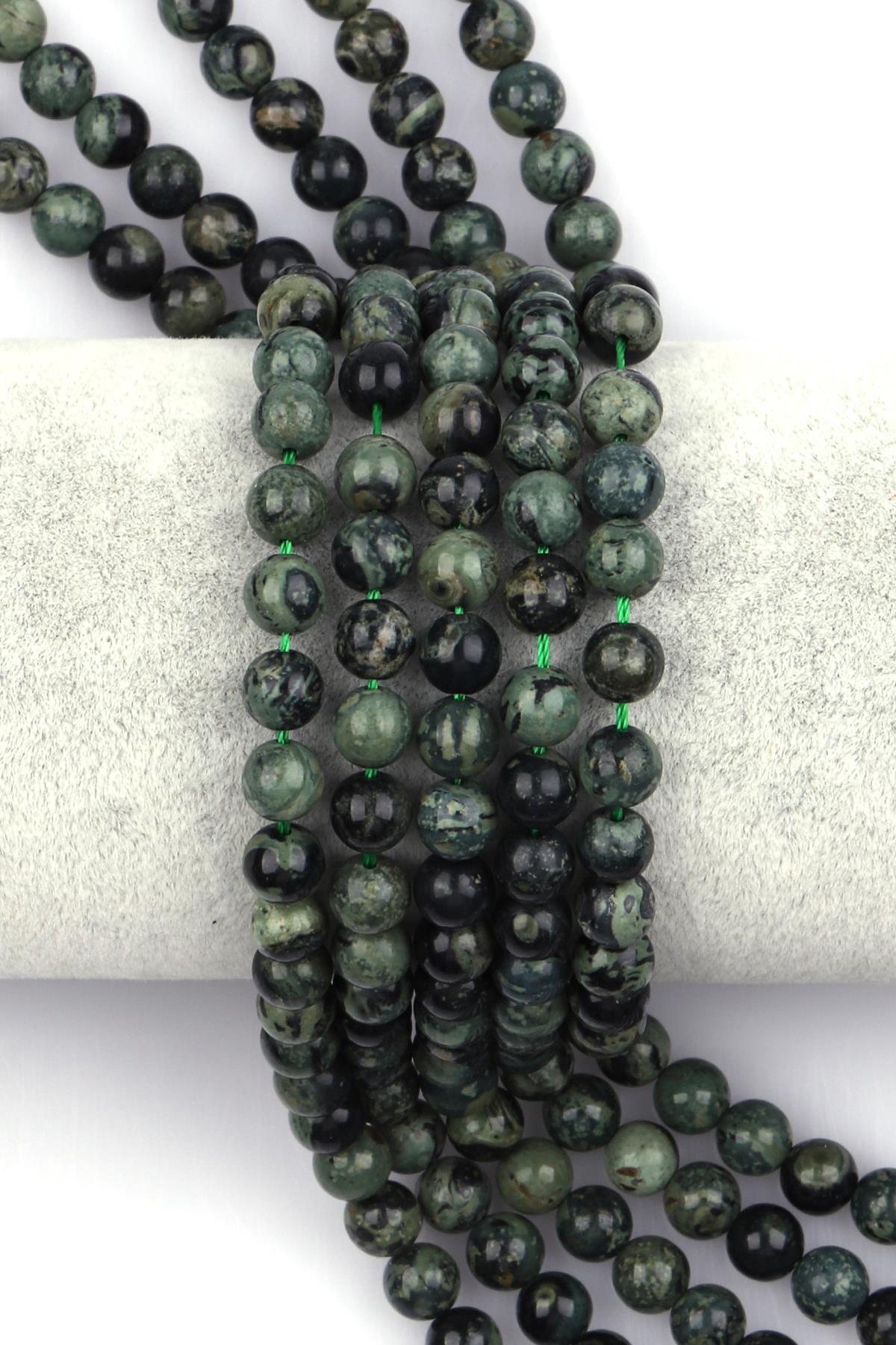 Kanbaba Jasper Doğal Taş Dizi 6 mm Küre Kesim