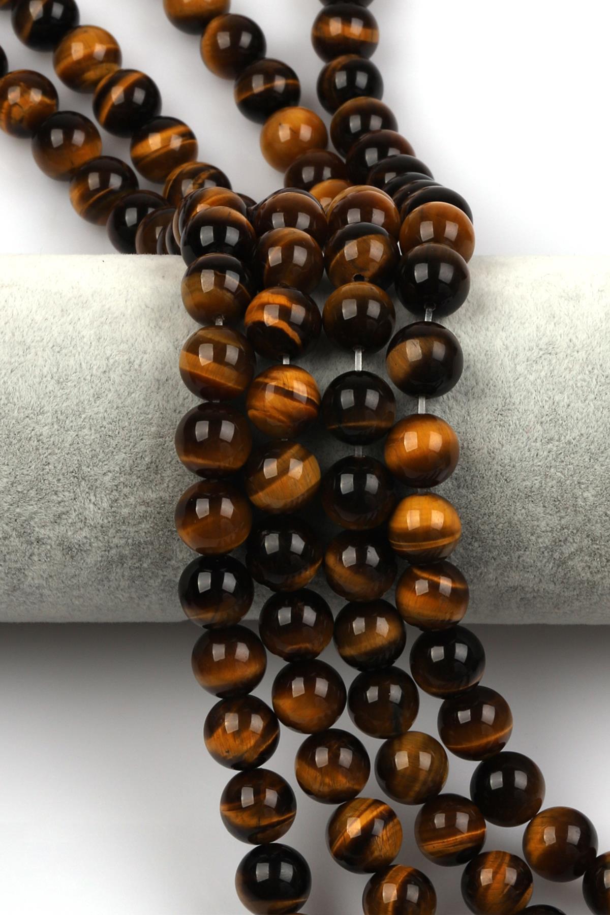 Kaplan Gözü ( A Kalite ) Doğal Taş Dizi 10 mm Küre Kesim