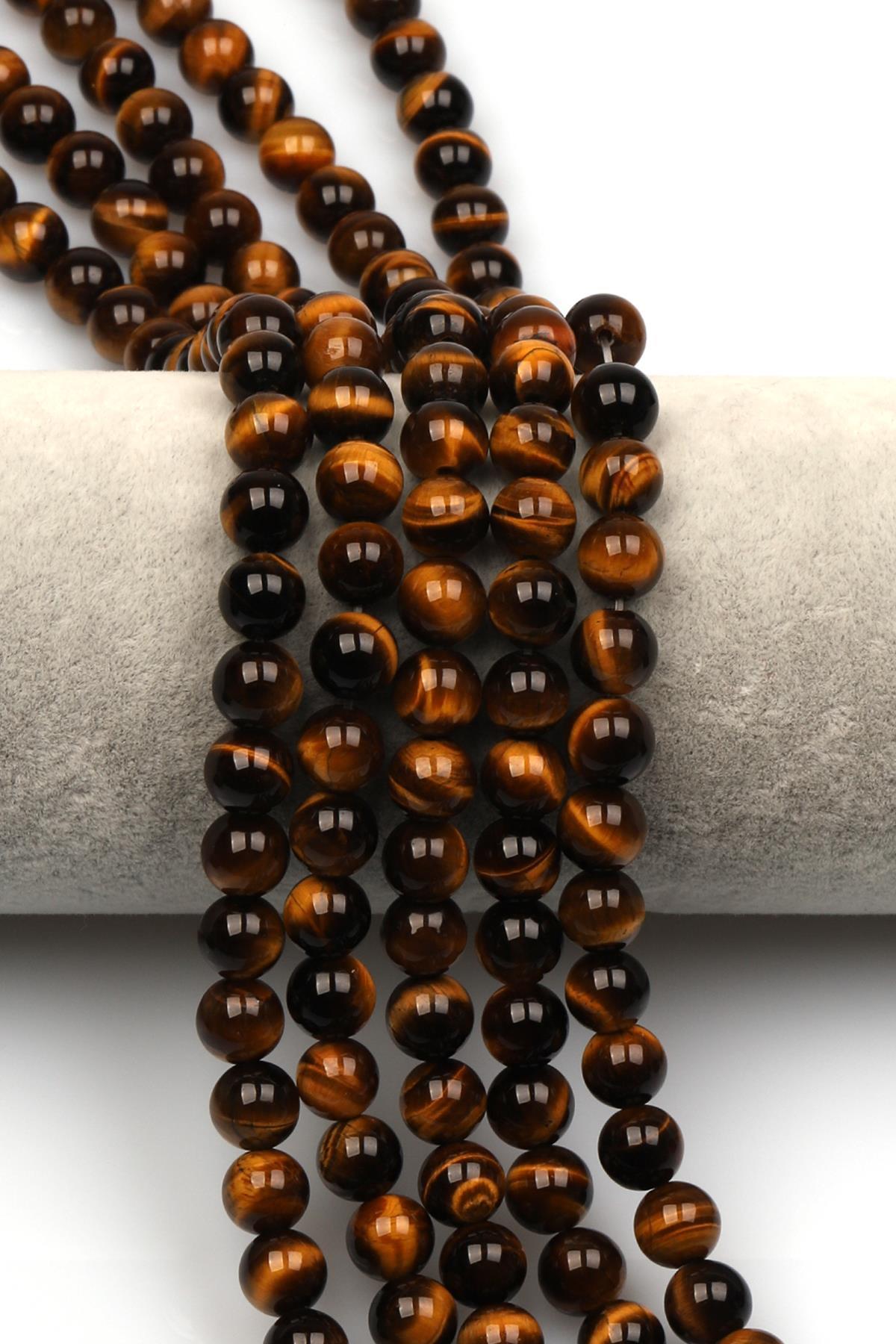 Kaplan Gözü (A Kalite) Doğal Taş Dizi 8 mm Küre Kesim