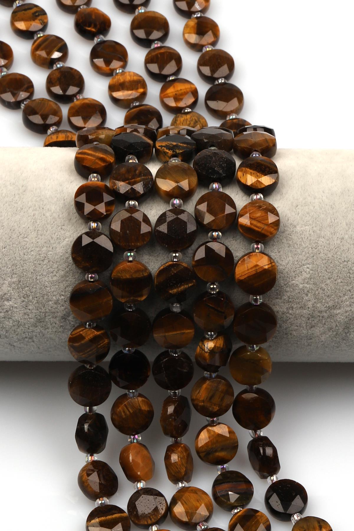 Kaplan Gözü Doğal Taş Dizi 5 x 10 mm Yassı Kesim