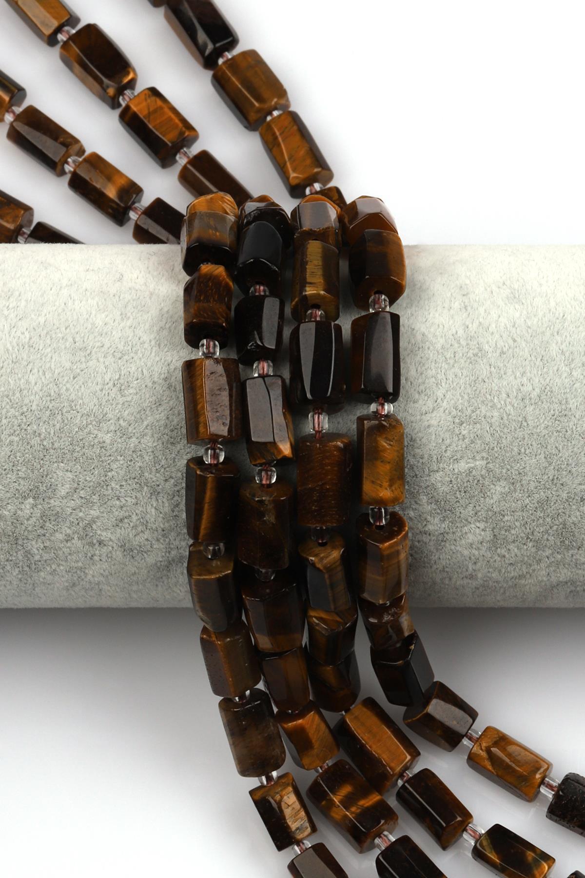 Kaplan Gözü Doğal Taş Dizi 7 x 12 mm Boru Kesim