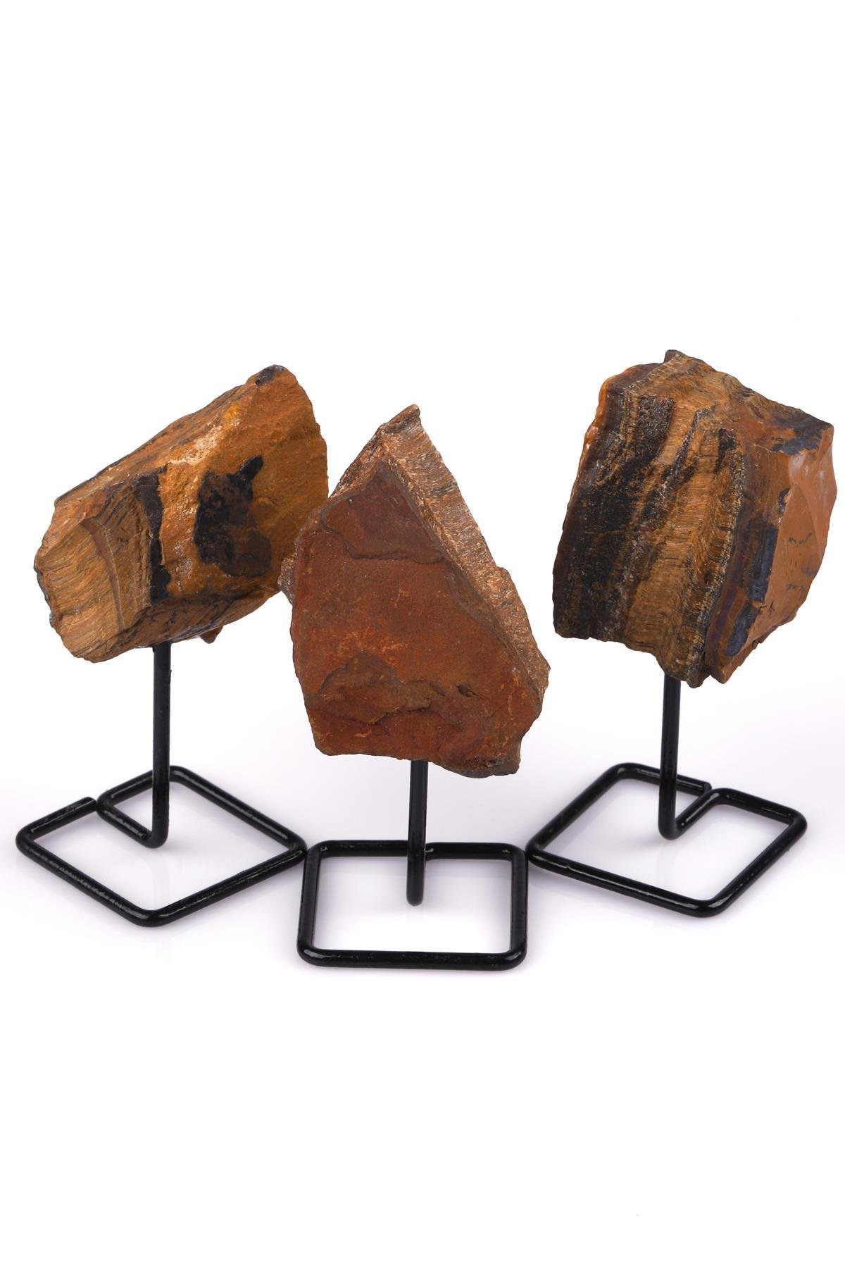 Kaplan Gözü Doğal Taş Standlı Parça