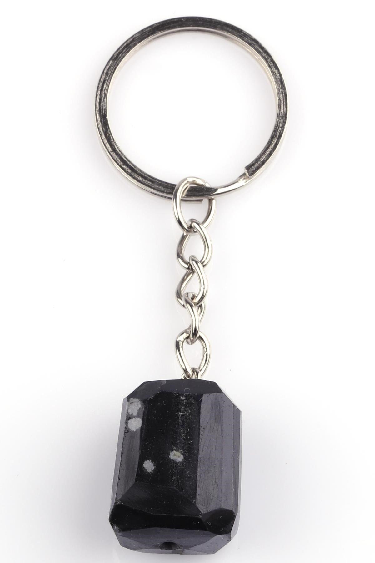 Karlı Obsidyen Doğal Taş Kolye 