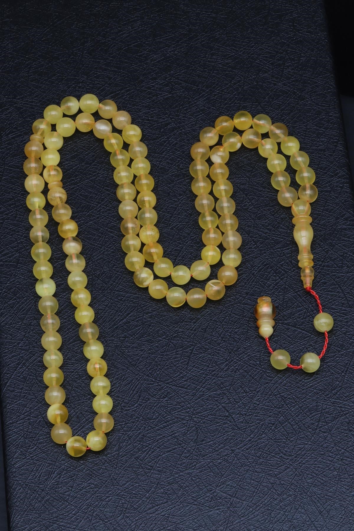 Kehribar 99'lu Tesbih 6 mm Küre Kesim