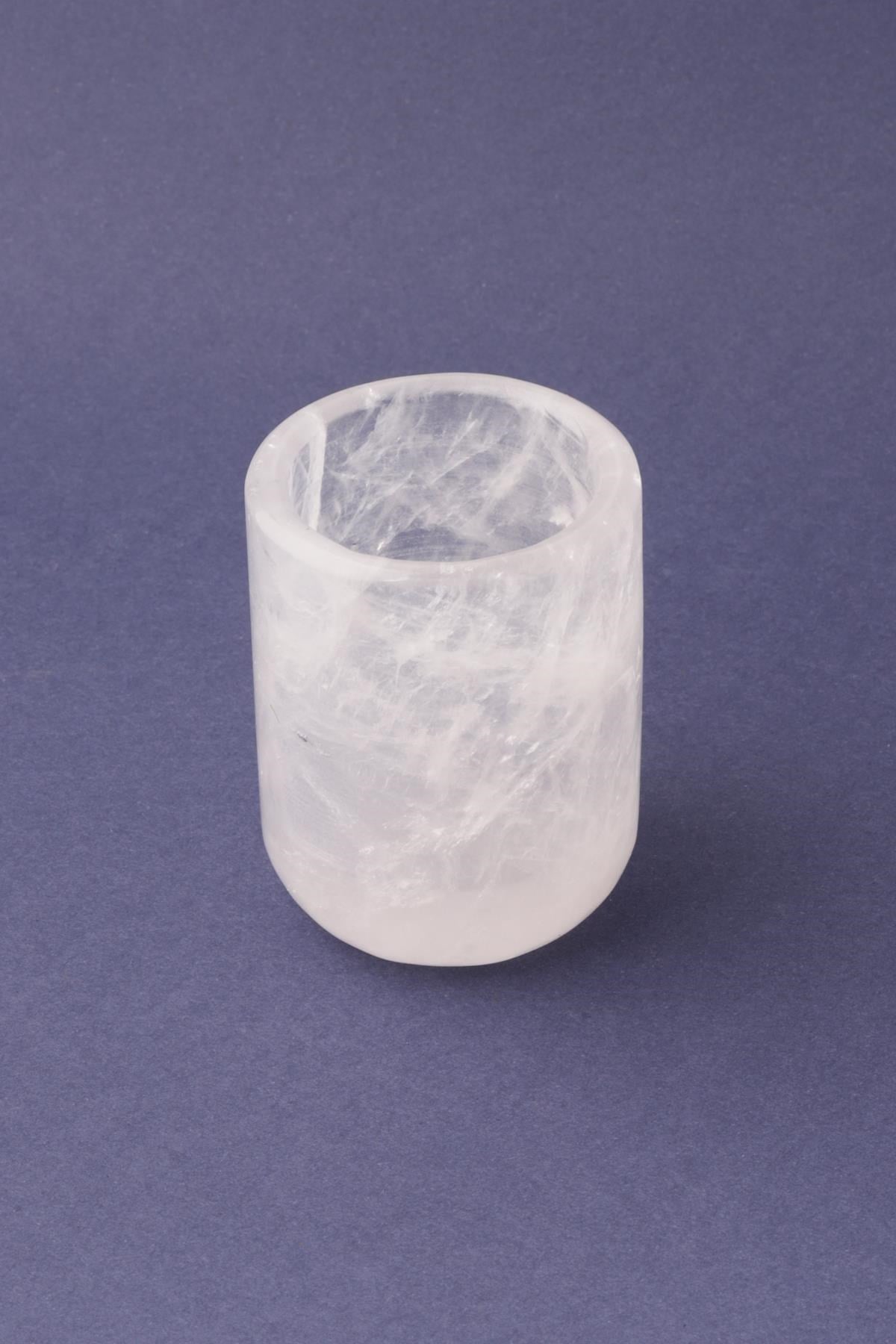 Kristal Kuvars Doğal Taş Bardak