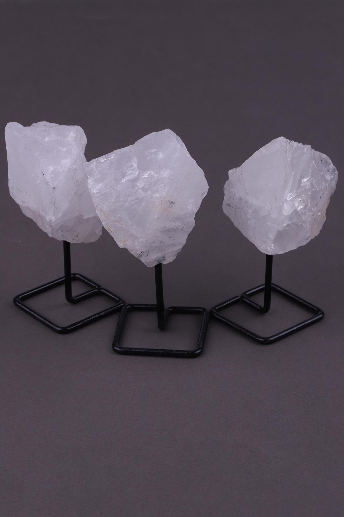 Kristal Kuvars Doğal Taş Standlı Parça