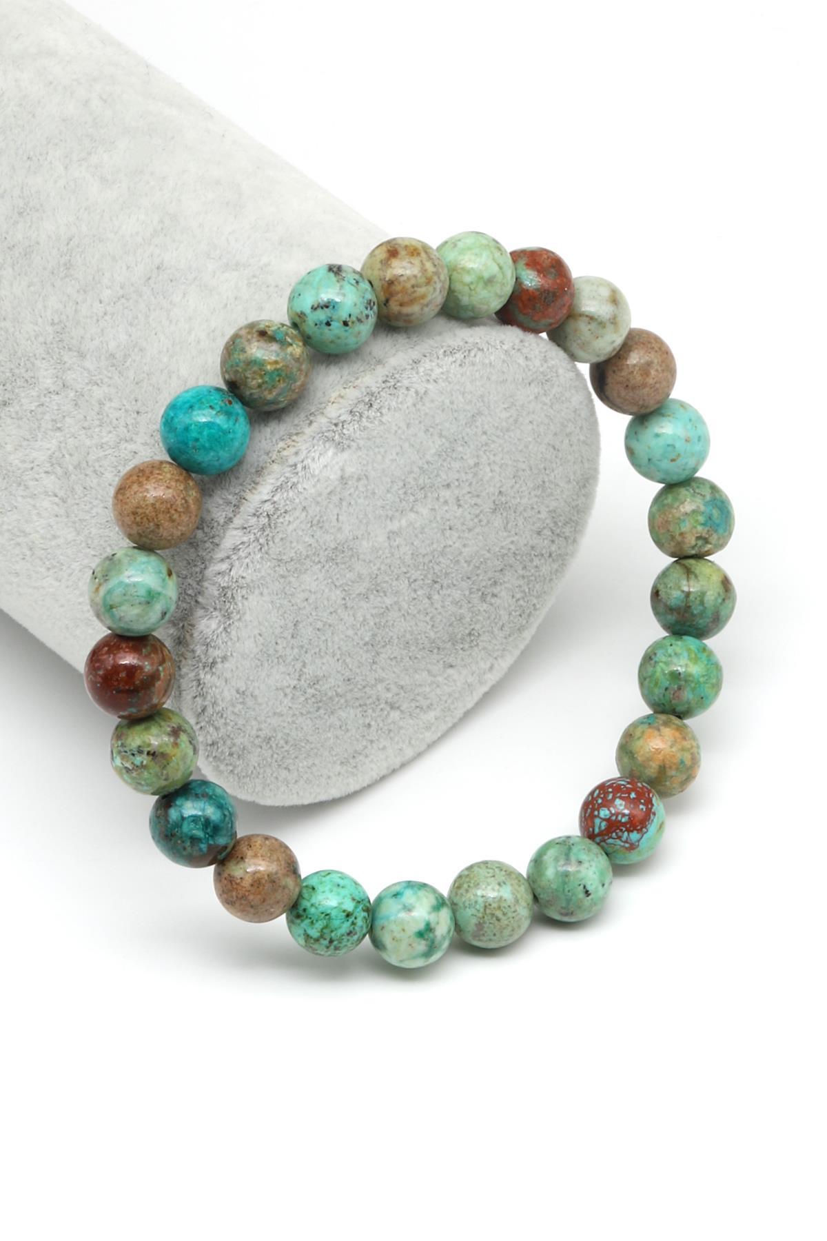 Krizokol Doğal Taş Bileklik 8 mm Küre Kesim