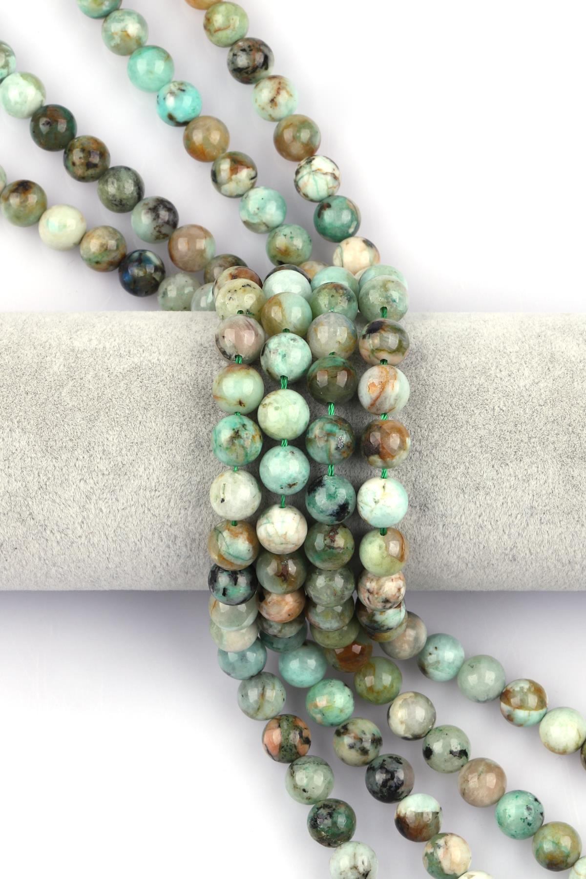 Krizokol Doğal Taş Dizi 10 mm Küre Kesim