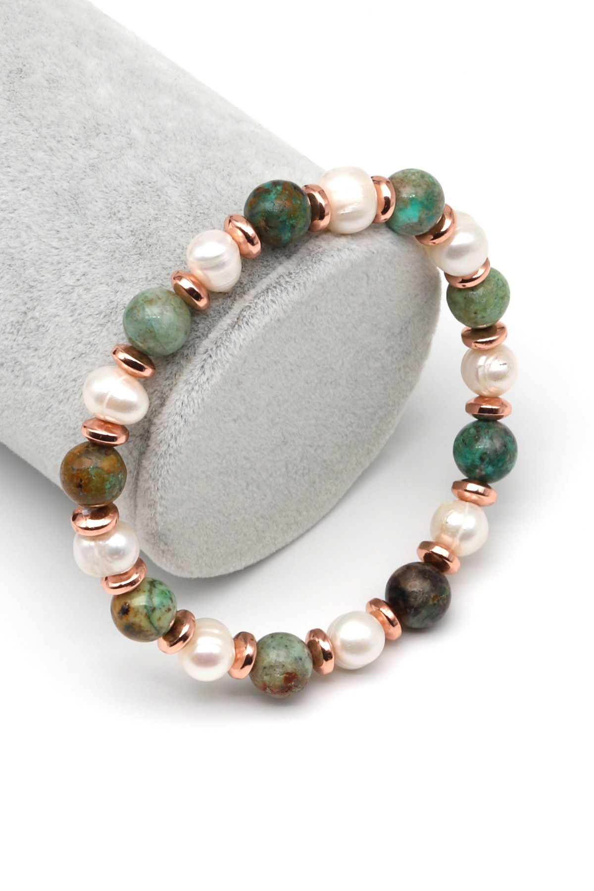 Krizokol-İnci Doğal Taş Bileklik 8 mm Küre Kesim - BLK-2266