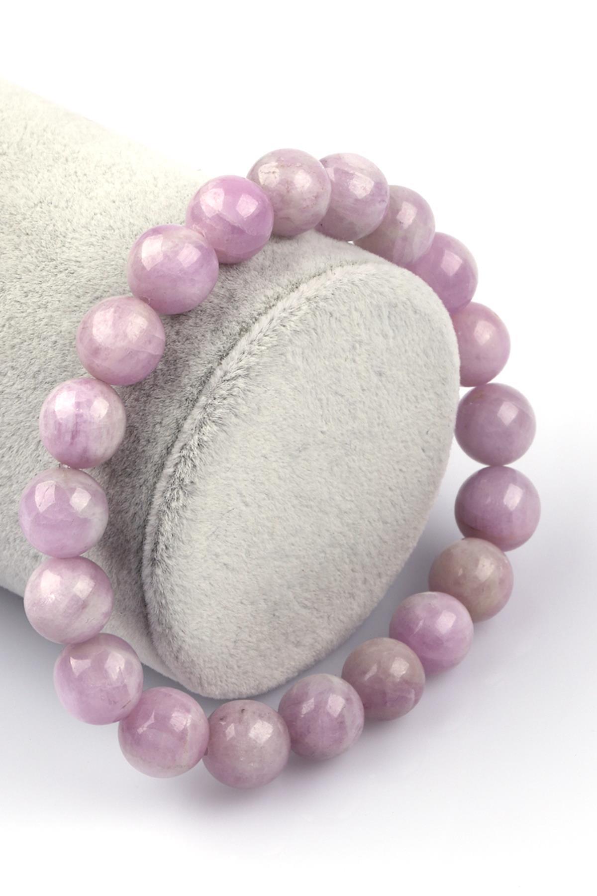 Kunzit ( A Kalite ) Doğal Taş 10 mm Küre Kesim Bileklik