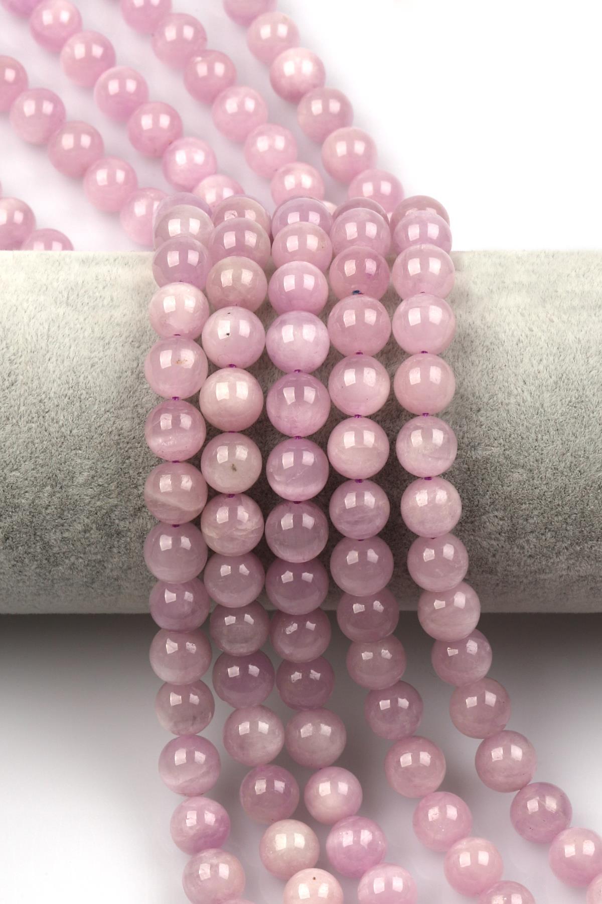Kunzit ( A Kalite ) Doğal Taş Dizi 8 mm Küre Kesim