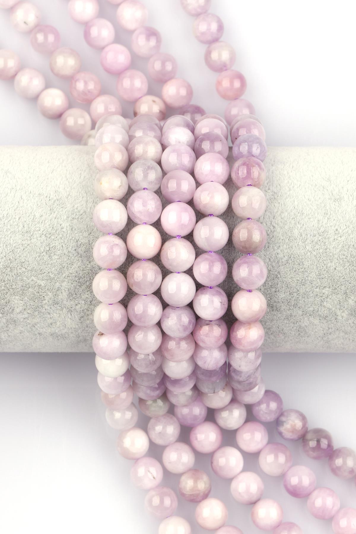 Kunzit ( AB Kalite ) Doğal Taş Dizi 8 mm Küre Kesim