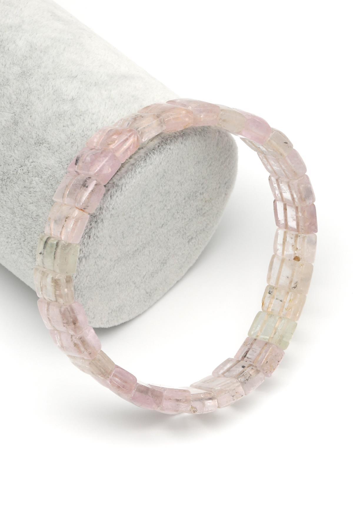 Kunzit Doğal Taş Bileklik 6 x 12 mm Özel Kesim