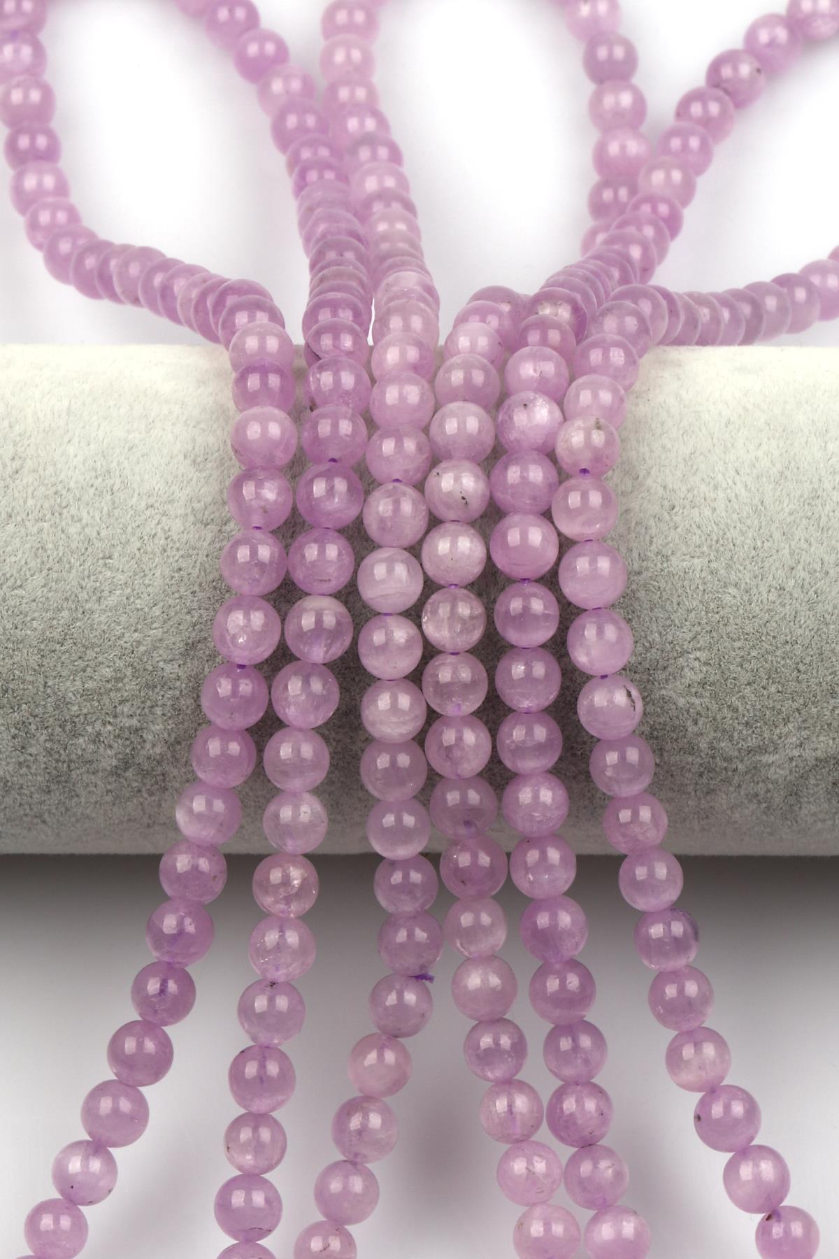 Kunzit Doğal Taş Dizi 6 mm Küre Kesim