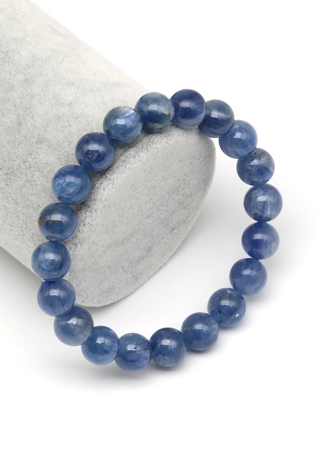 Kyanit (AA Kalite) Doğal Taş Bileklik 10 mm Küre Kesim