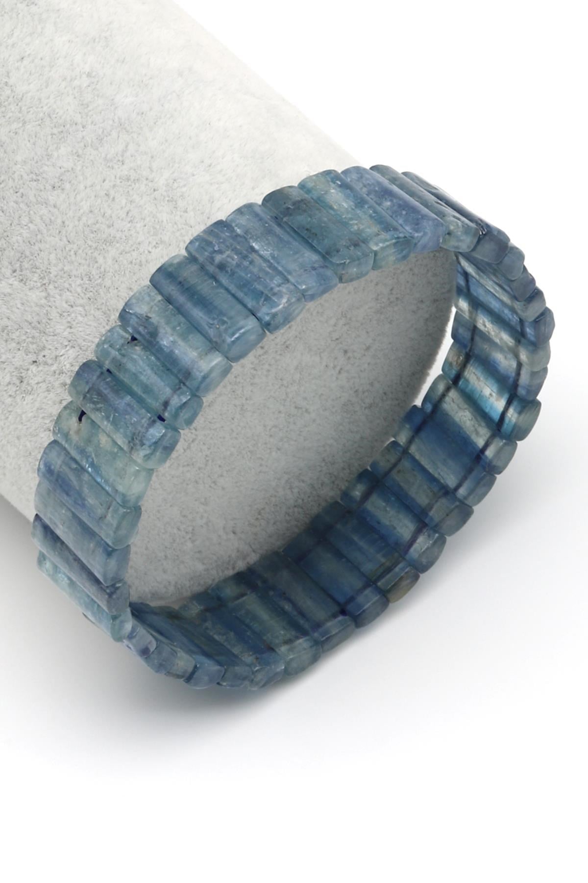 Kyanit Doğal Taş Bileklik 4 x 14 mm Özel Kesim