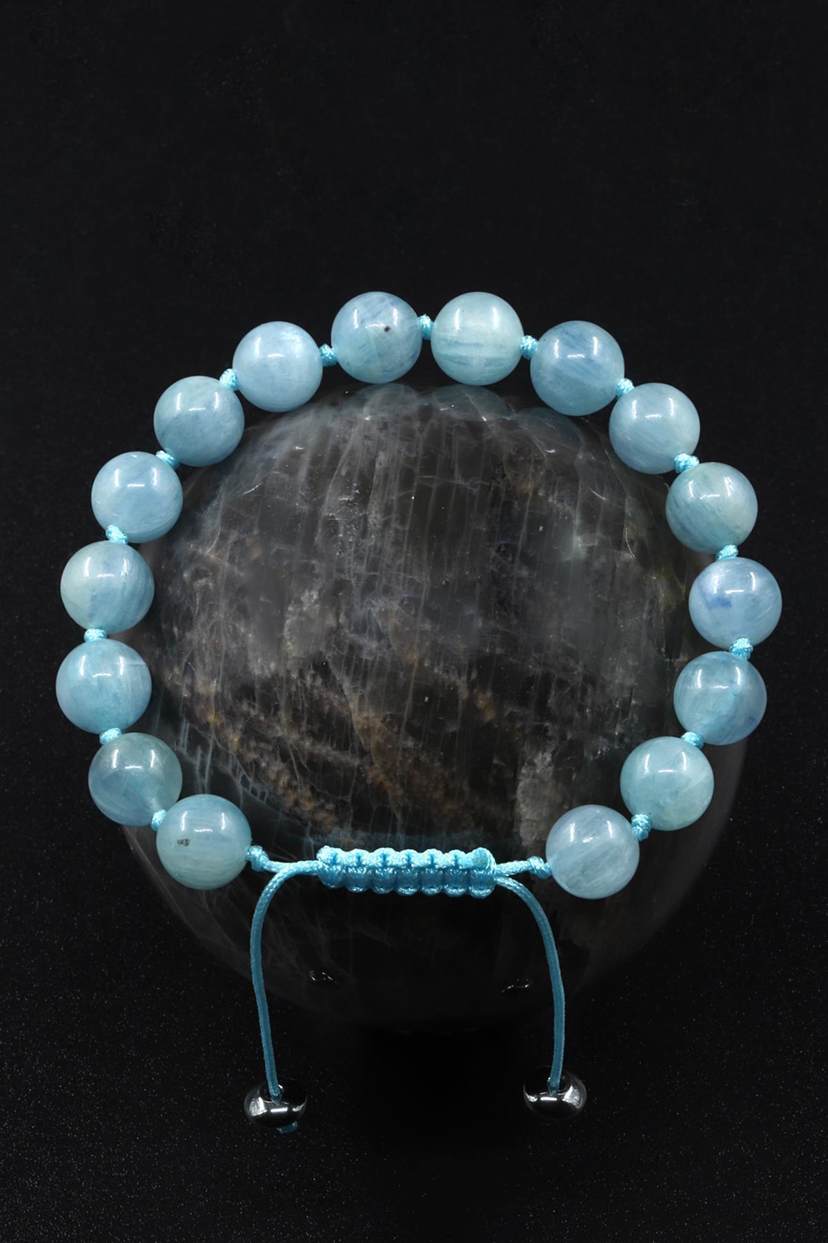 Kyanit Doğal Taş Makrome Örme Bileklik