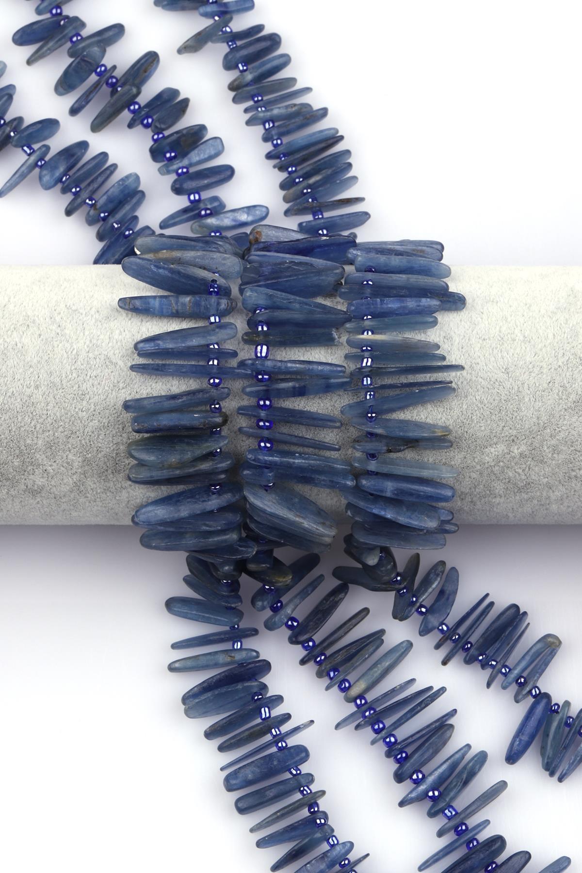 Kyanit Doğal Taş Saçaklı Kırıktaş Dizi