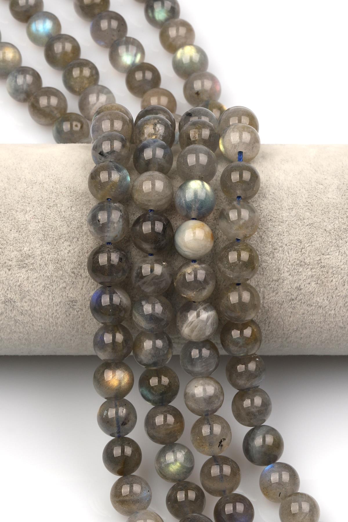 Labradorit ( A Kalite ) Doğaltaş Dizi 10 mm Küre Kesim