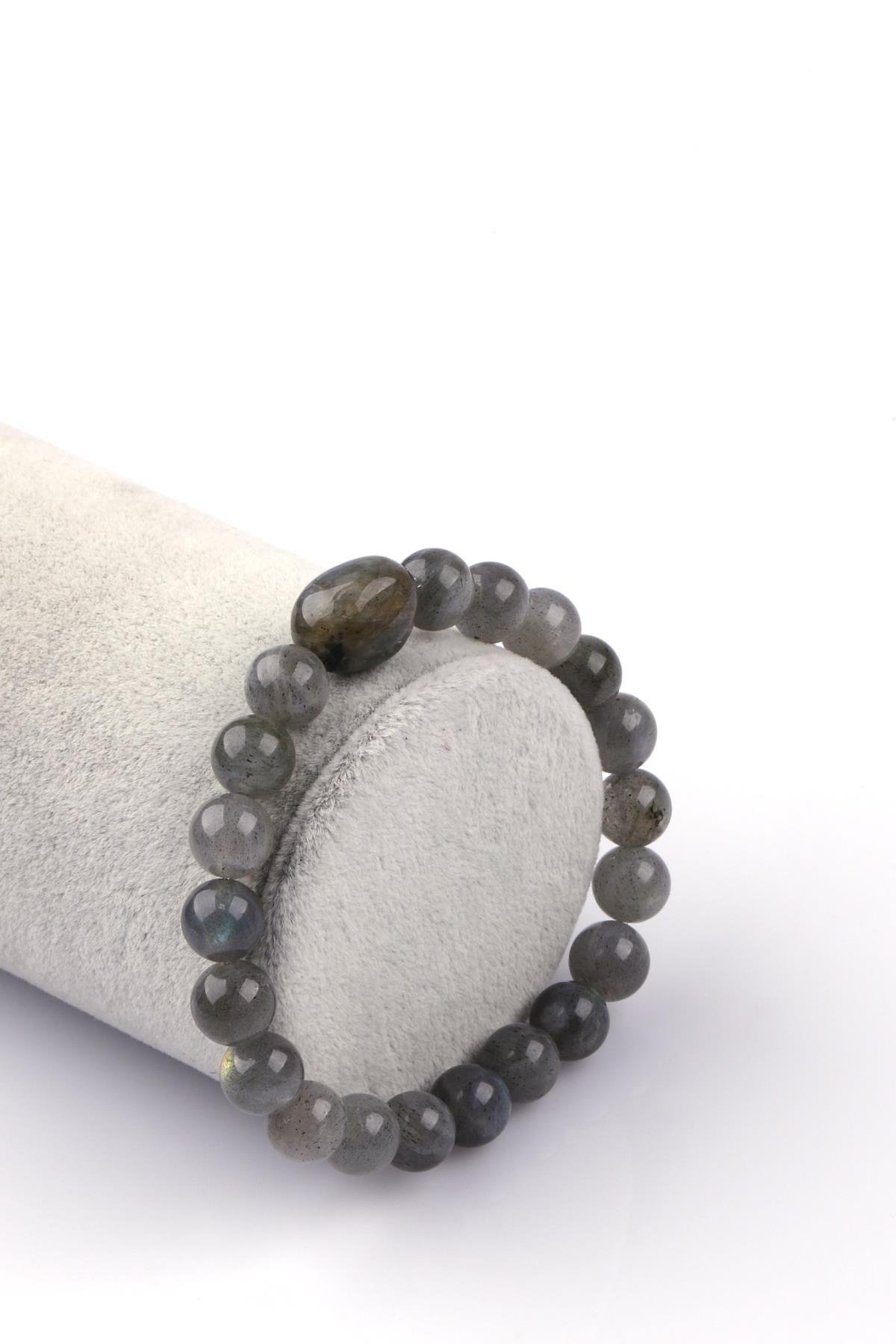 Labradorit Doğal Taş Bileklik 8mm Küre Kesim