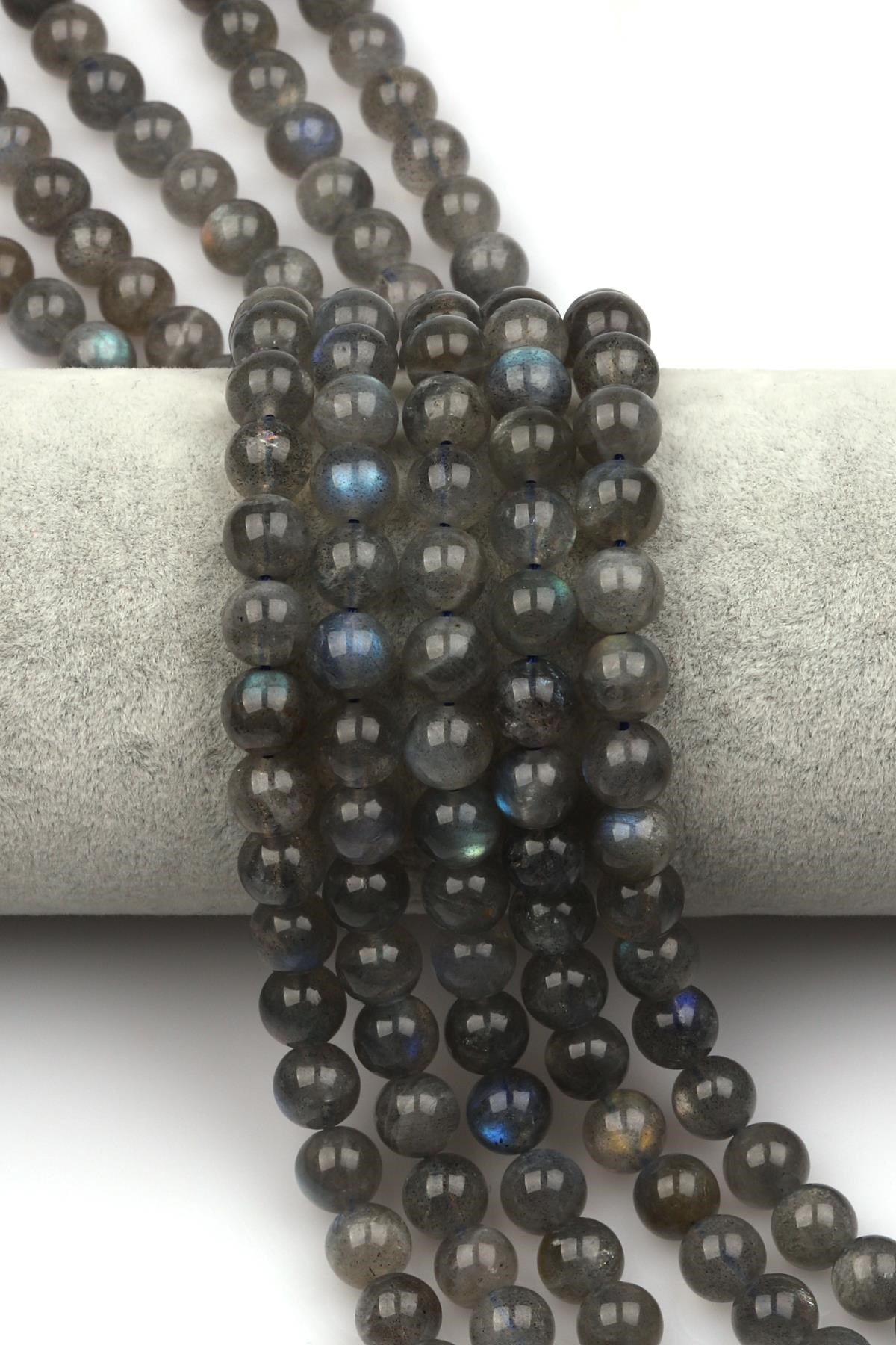 Labradorit Doğal Taş Dizi 8 mm Küre Kesim