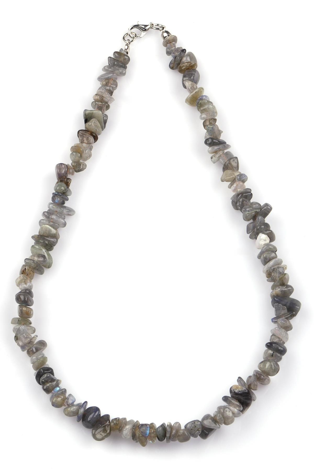 Labradorit Doğal Taş Kırık Taş Kolye